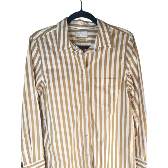 J.Crew Womens Size 4 Classic Fit Striped Button-Up Shirt Long Sleeve - Picture 7 of 15